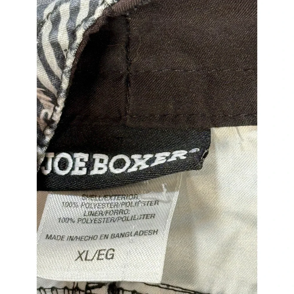 Joe‎ Boxer Mens Board Shorts Octopus Plaid Print Brown White XL